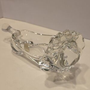 Vintage Lion Sasaki Crystal Cand Or Nut Dish 9.5" Long